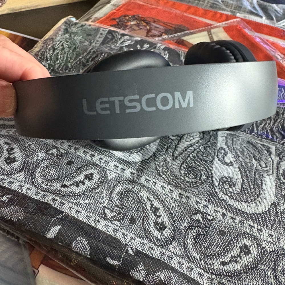 LETSCOM Over-Ear Headphones - Black